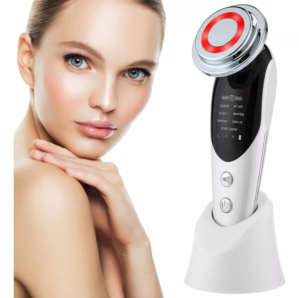 White Facial Massager with Hot & Cold – Anti-Wrinkle