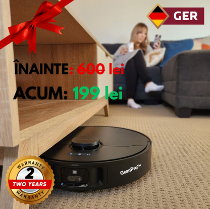 CleanPro™ – Robot Aspirator Inteligent cu Mop Electric & Navigație SLAM