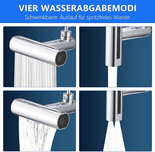 4-in-1 Rotatable Waterfall Faucet Adapter