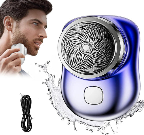 Ultra portable mini electric shaver blue/silver