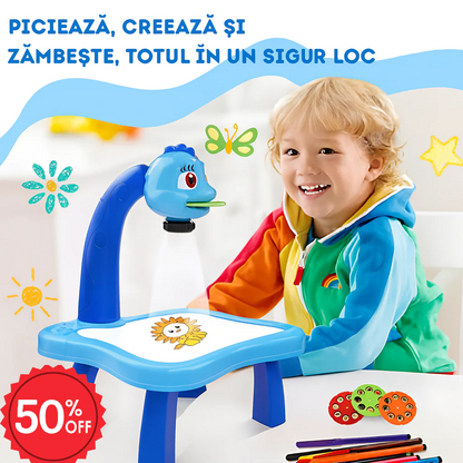 Masa de Desen cu Proiector – Joacă, Lumină și Creativitate pentru Copii (ALBASTRU)