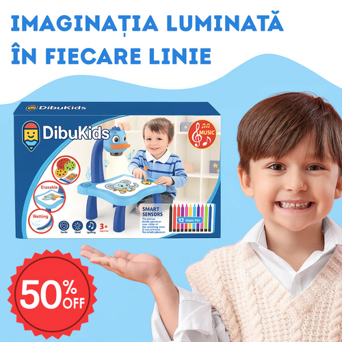 Masa de Desen cu Proiector – Joacă, Lumină și Creativitate pentru Copii (ALBASTRU)