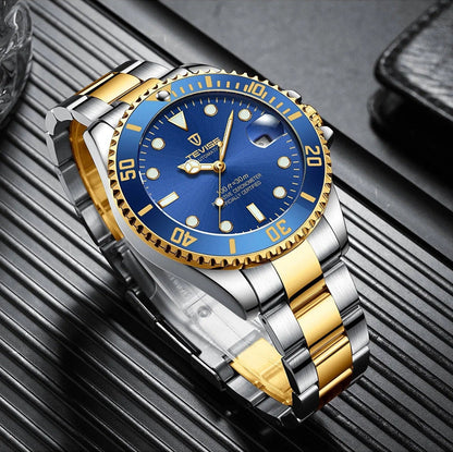 Ceas Submarin Tip Rolex- Albastru Auriu