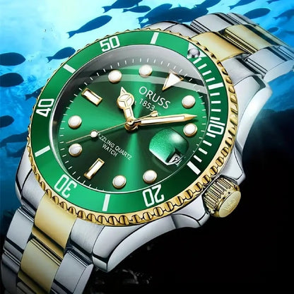 Ceas Submarin Tip Rolex- Verde Auriu
