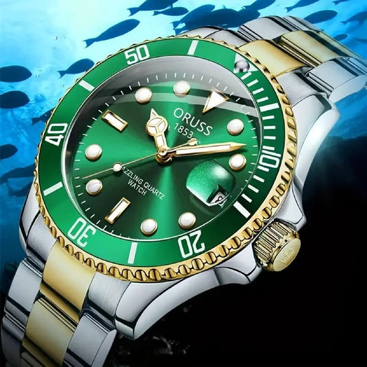 Ceas Submarin Tip Rolex- Verde Auriu